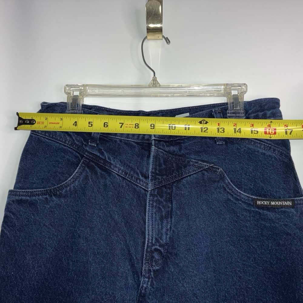 Rocky Mountain Vintage Jeans Womens 33 / 15 Navy Blue Bareback Western Denim - Picture 5 of 9